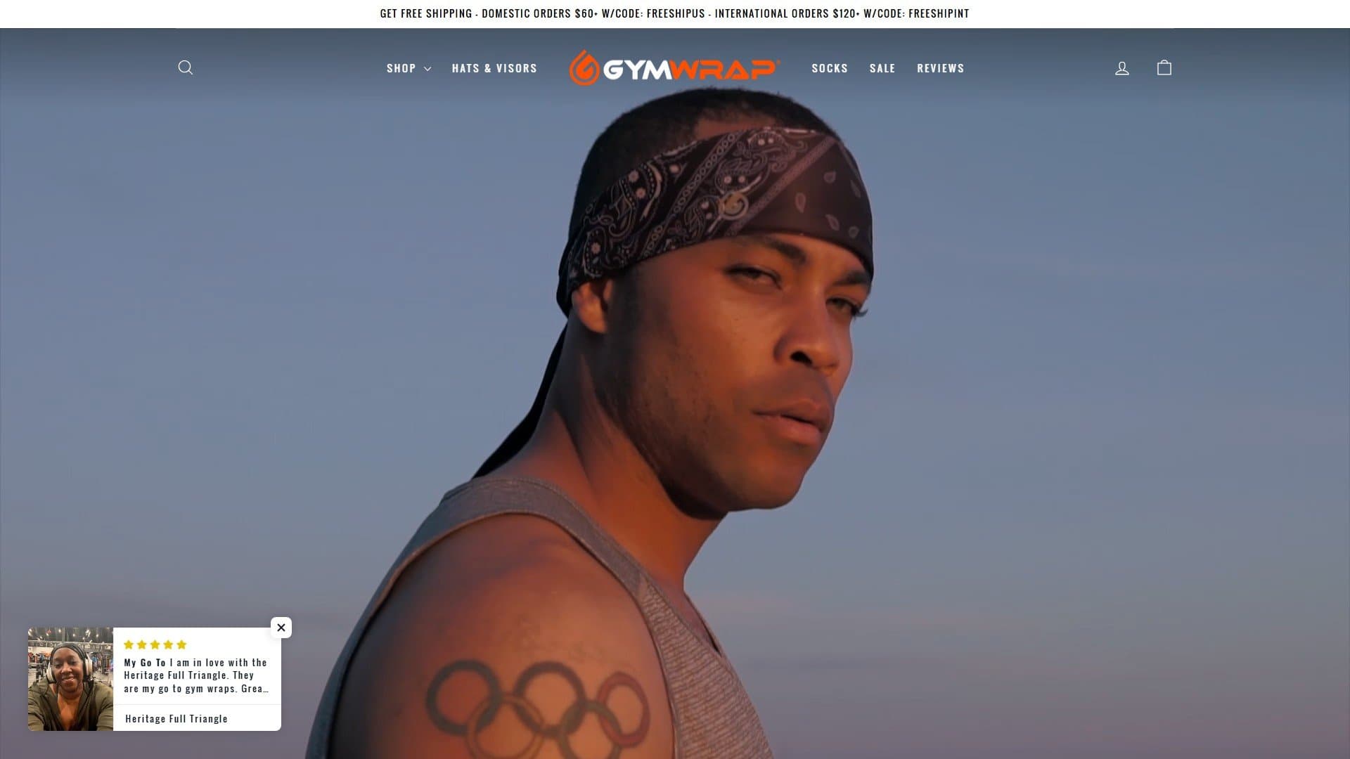 First screen of the Gymwrap homepage on desktop