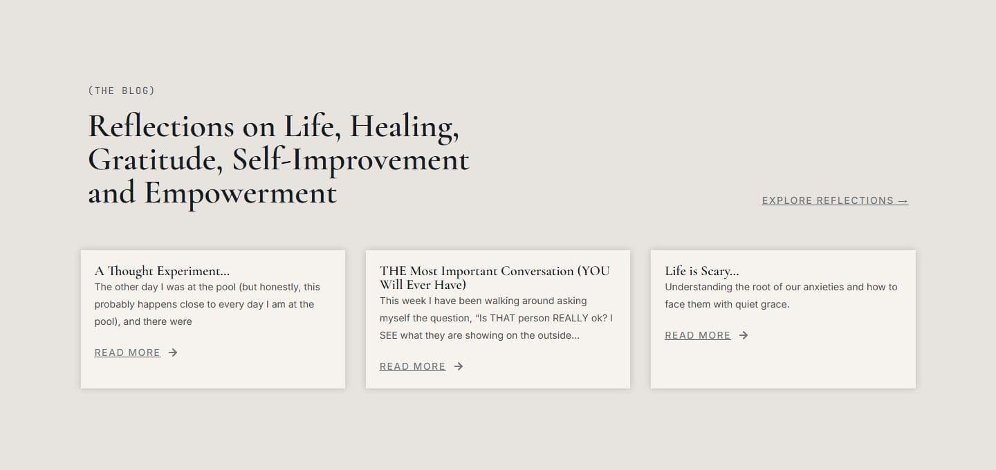 Blog section of the HRM Helps homepage on desktop